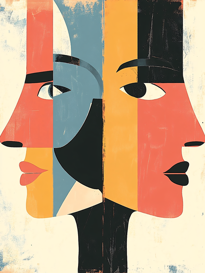 Duality of Faces in Abstract Art