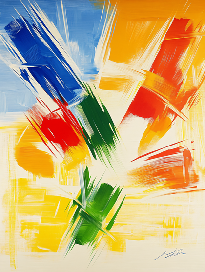 Dynamic Brushstrokes Abstract
