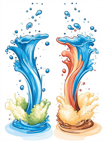 Dynamic Liquid Splashes Illustration