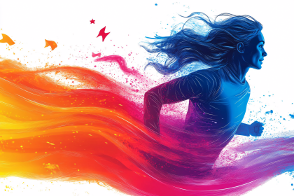 Dynamic Runner with Abstract Color Stream