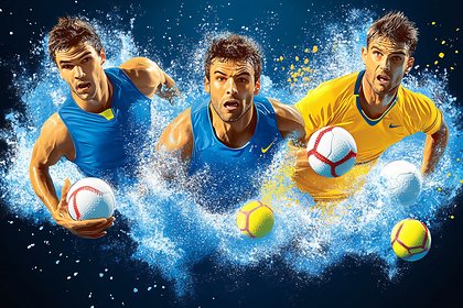 Dynamic Water Ball Sport With Men