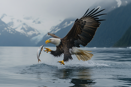 Eagle Catching Fish
