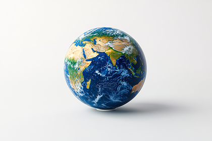 Earth Globe on White Background