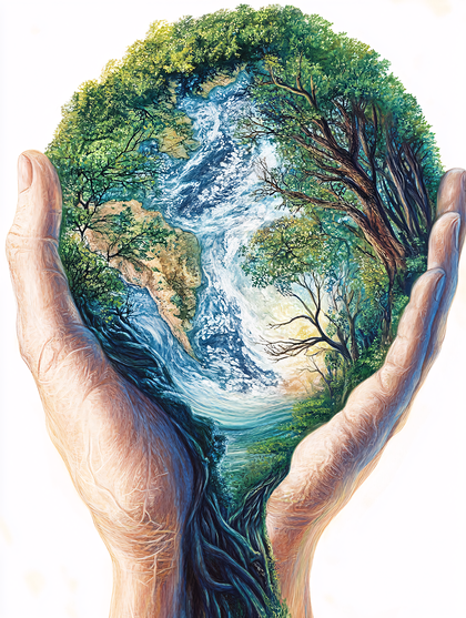 Earth Held in Hands