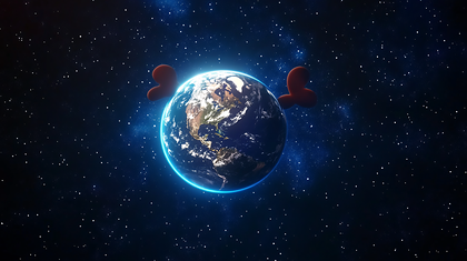 Earth With Heart-Shaped Wings