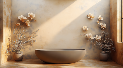 Earthy Spa Bathroom Scene