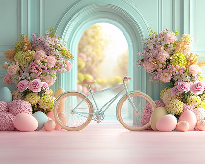 Easter Bicycle Scene
