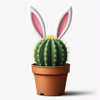 easter cactus bunny