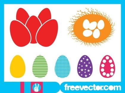 Easter Eggs Silhouettes Free Vector