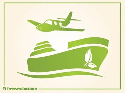 Eco Freight Icons Free Vector