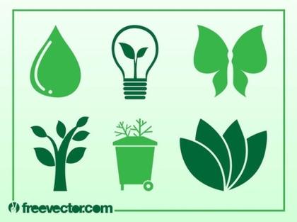 Ecology and Nature Icons Free Vector