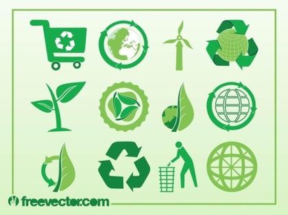 Ecology Icons Free Vector