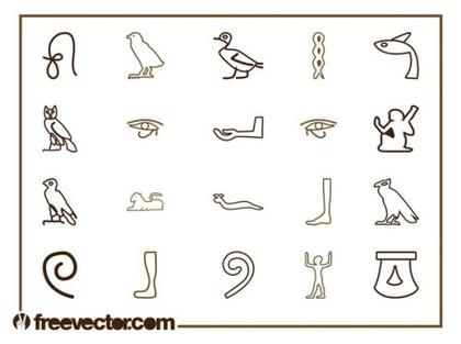 Egyptian Symbols Set Free Vector