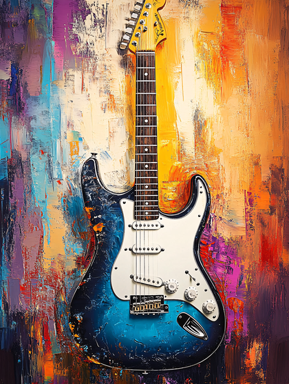 Electric Guitar On Textured Background