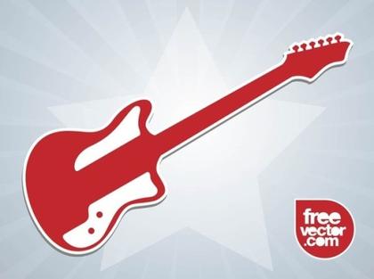 Electric Guitar Sticker Free Vector