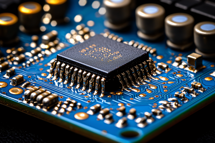 Electronic Circuit Board Close-Up