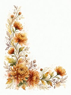 autumn floral border