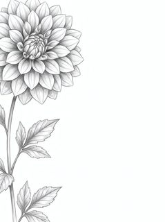 botanical dahlia drawing