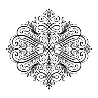 damask swirl ornament