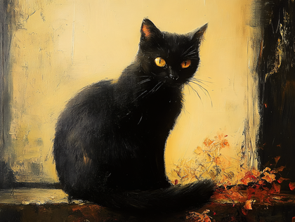 Elegant Black Cat Portrait