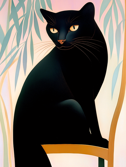 Elegant Black Cat With Golden Eyes