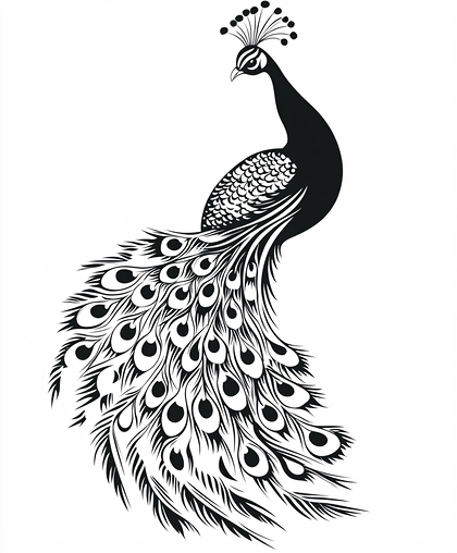 Elegant Black Peacock Design