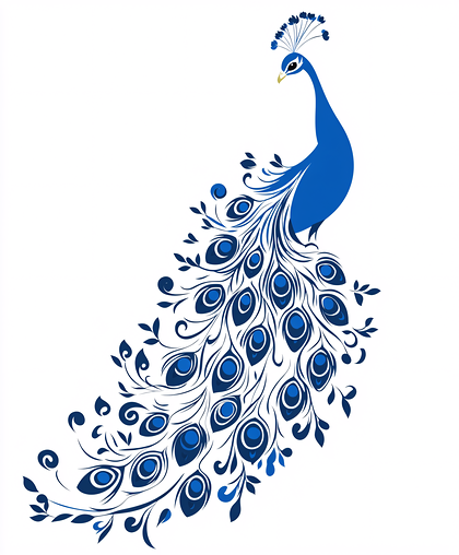 Elegant Blue Peacock