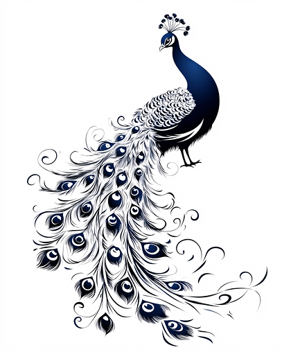 Elegant Blue Peacock
