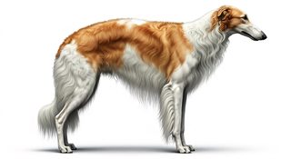 standing borzoi dog