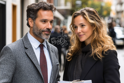 Elegant Couple Strolling in the City