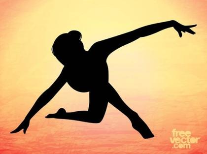 Elegant Dancer Silhouette Free Vector