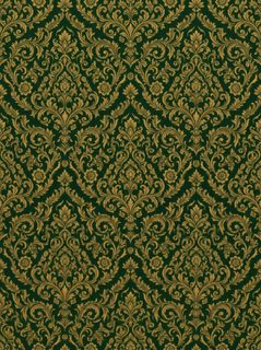green gold damask