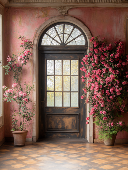 Elegant Doorway with Roses