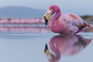Elegant Flamingo Reflection