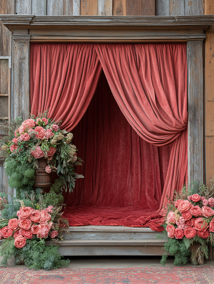 Elegant Floral Curtain Doorway