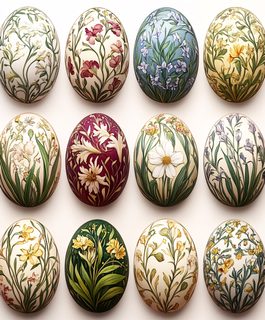 Elegant Floral Easter Eggs Collection
