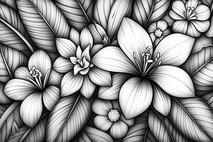 Elegant Floral Line Art Design