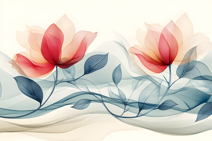 Elegant Floral Line Art