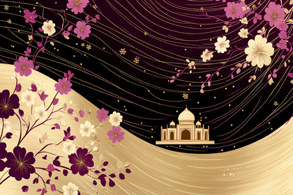 Elegant Floral Mosque Illustration