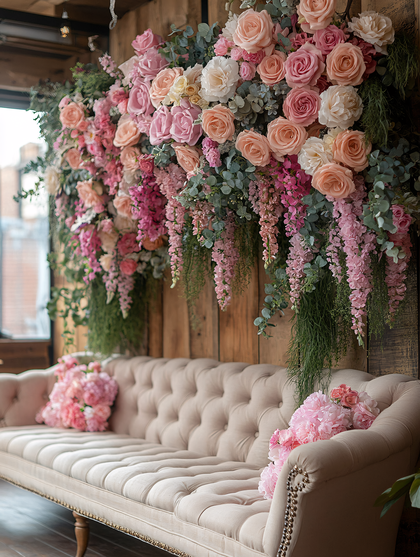 Elegant Floral Sofa Arrangement