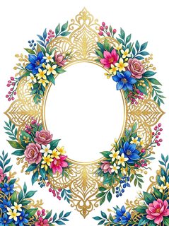 Gold Floral Frame