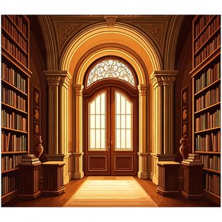 grand library hallway
