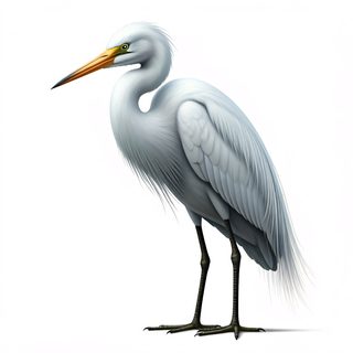 standing great egret