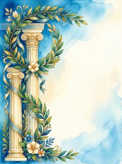 greek column floral border