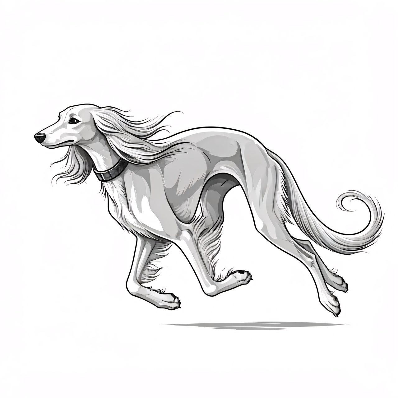 running saluki illustration