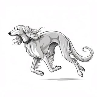 running saluki illustration