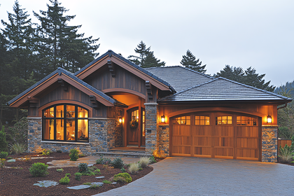 Elegant House Exterior at Dusk
