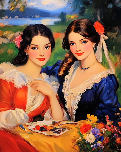 Elegant Ladies with Flowers