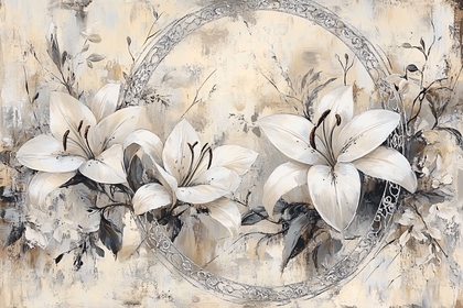 Elegant Lilies and Floral Circle Design