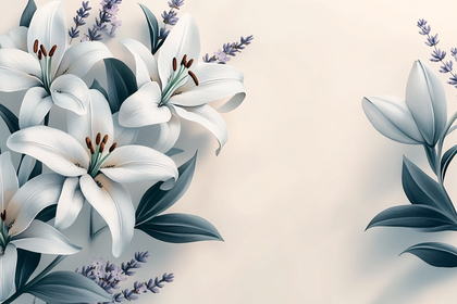 Elegant Lilies and Lavender